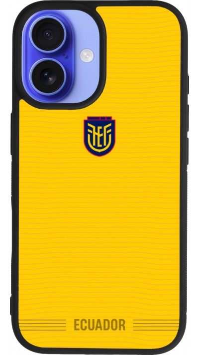iPhone 16 Case Hülle - Silikon schwarz Ecuador 2026 personalisierbares Fussballtrikot