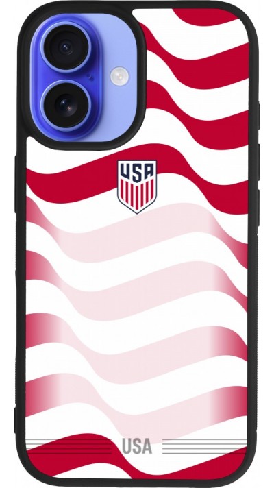 iPhone 16 Case Hülle - Silikon schwarz Vereinigten Staaten 2026 personalisierbares Fussballtrikot