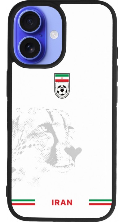 iPhone 16 Case Hülle - Silikon schwarz Iran 2026 personalisierbares Fussballtrikot