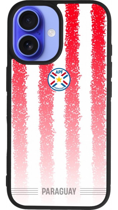 iPhone 16 Case Hülle - Silikon schwarz Paraguay 2026 personalisierbares Fussballtrikot