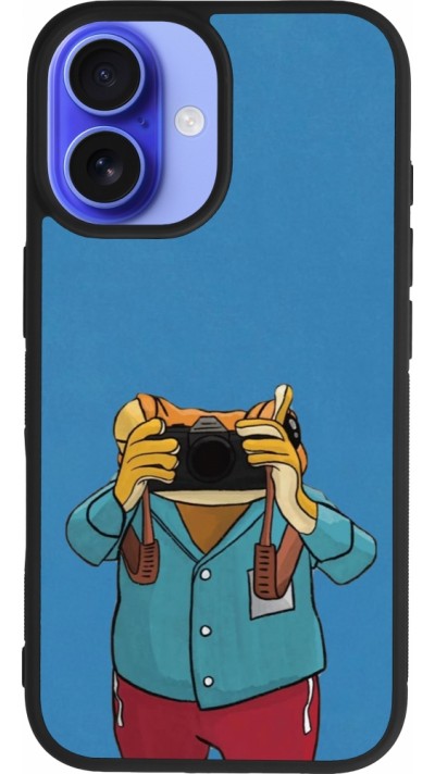 iPhone 16 Case Hülle - Silikon schwarz Frog with camera DTMF