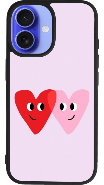 Coque iPhone 16 - Silicone rigide noir Saint Valentines Day 26 Heart