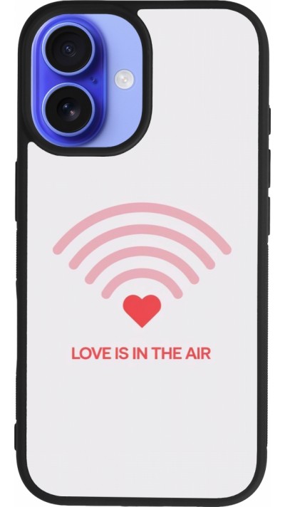 Coque iPhone 16 - Silicone rigide noir Saint Valentines Day 26 Love is in the air