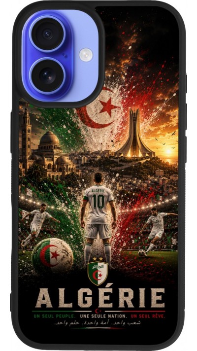 iPhone 16 Case Hülle - Silikon schwarz Fussball Algerien splash 2026