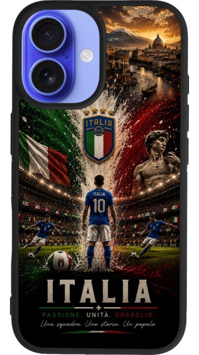 iPhone 16 Case Hülle - Silikon schwarz Fussball Italien splash 2026