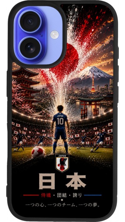iPhone 16 Case Hülle - Silikon schwarz Fussball Japan splash 2026