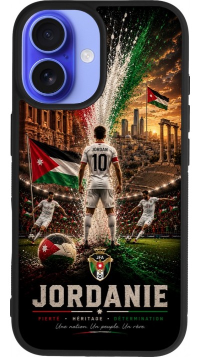 iPhone 16 Case Hülle - Silikon schwarz Fussball Jordanien splash 2026