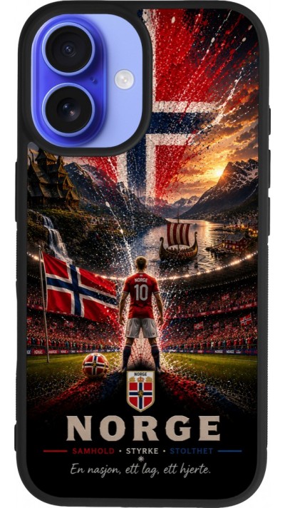 iPhone 16 Case Hülle - Silikon schwarz Fussball Norwegen splash 2026