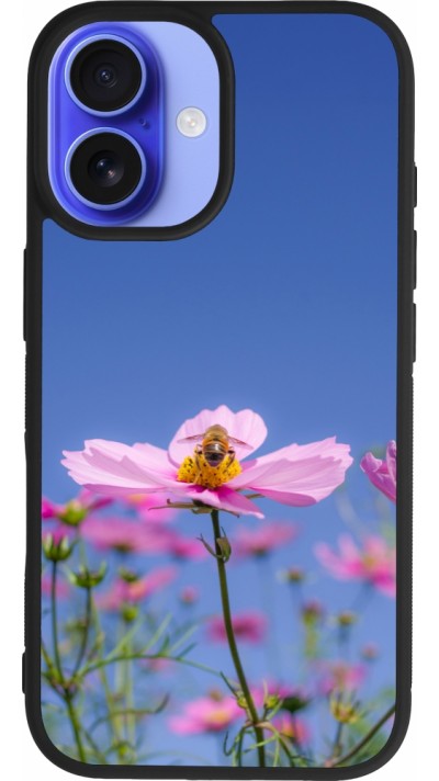 iPhone 16 Case Hülle - Silikon schwarz Bee on a flower Spring 2026