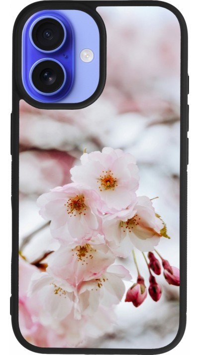 iPhone 16 Case Hülle - Silikon schwarz Cherry tree Spring 2026
