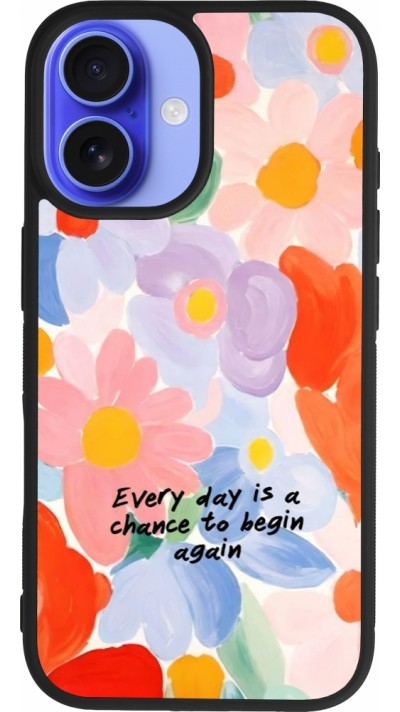 iPhone 16 Case Hülle - Silikon schwarz Every day is a chance Spring 2026