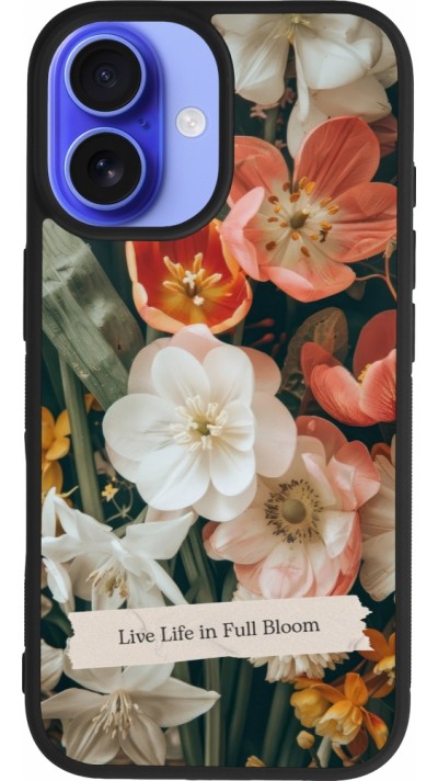 iPhone 16 Case Hülle - Silikon schwarz Full Bloom Spring 2026
