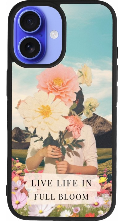 iPhone 16 Case Hülle - Silikon schwarz Live life in full moon Spring 2026