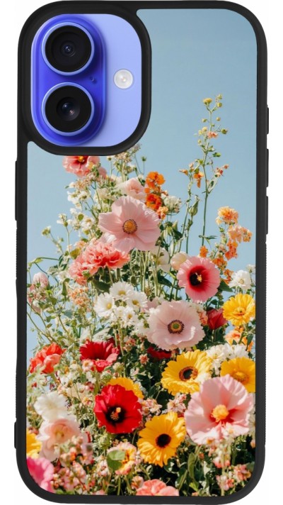 iPhone 16 Case Hülle - Silikon schwarz Spring flowers Spring 2026