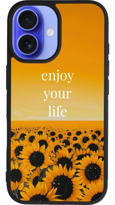 iPhone 16 Case Hülle - Silikon schwarz Summer 2026 Enjoy your life