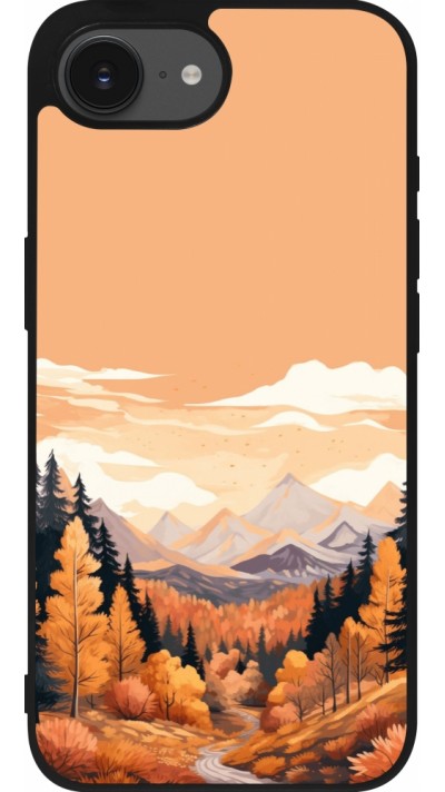 Coque iPhone 16e - Silicone rigide noir Autumn 25 Mountains