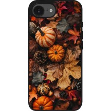 Coque iPhone 16e - Silicone rigide noir Autumn 25 Pumpkin