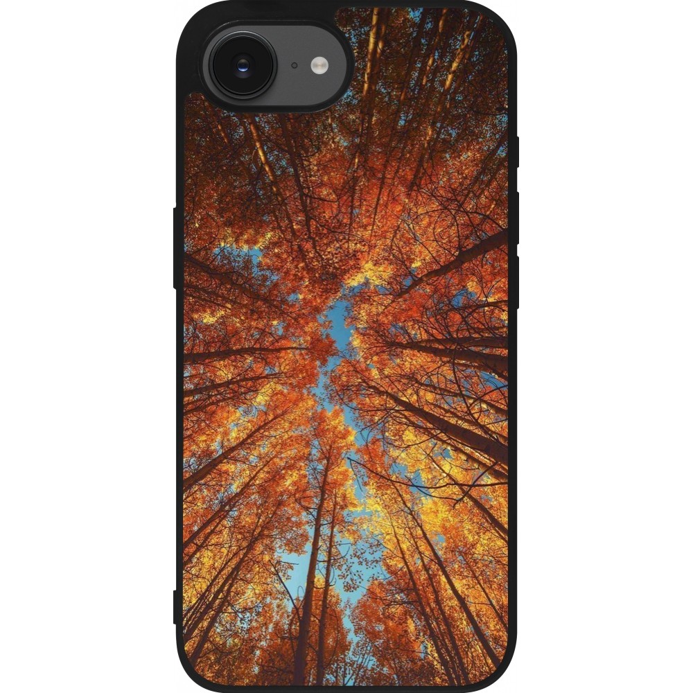 Coque iPhone 16e - Silicone rigide noir Autumn 25 Trees