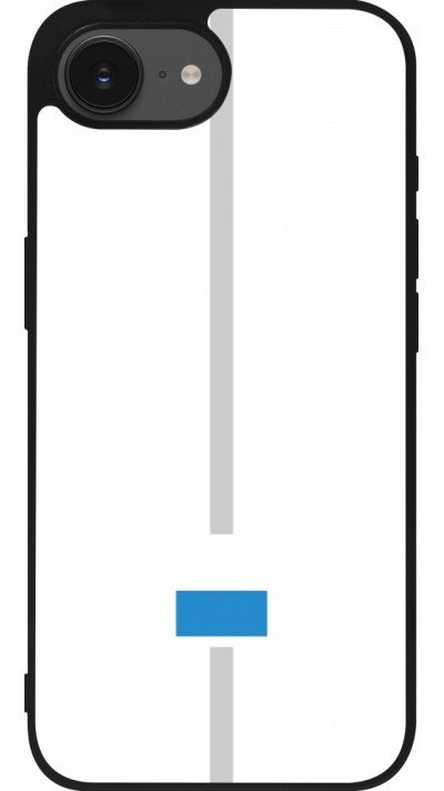 Coque iPhone 16e - Silicone rigide noir Canton LU blanc