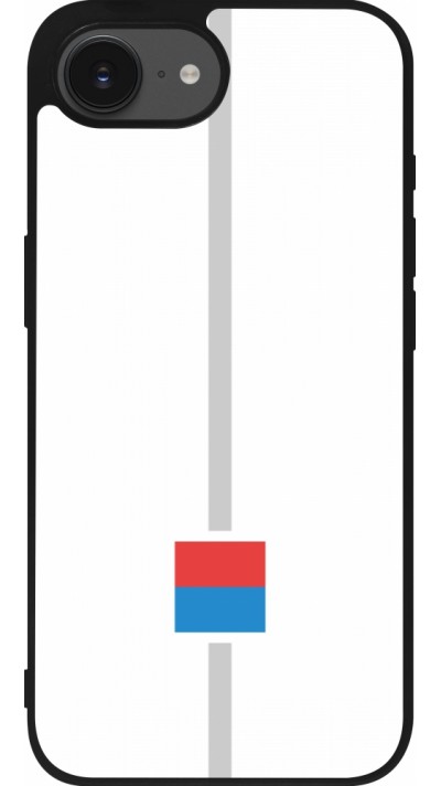 Coque iPhone 16e - Silicone rigide noir Canton TI blanc