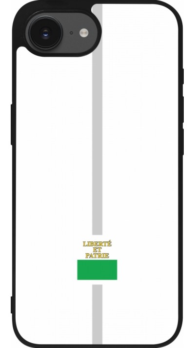 Coque iPhone 16e - Silicone rigide noir Canton VD blanc