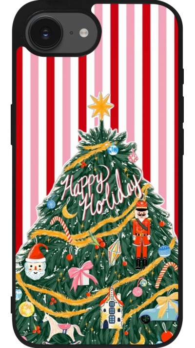 iPhone 16e Case Hülle - Silikon schwarz Christmas 25 Happy Holiday