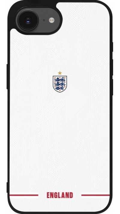 Coque iPhone 17e / 16e - Silicone rigide noir Maillot de football Angleterre 2026 personnalisable