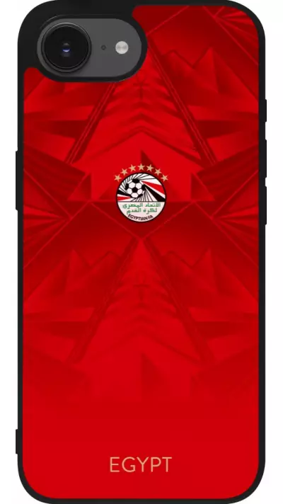 Coque iPhone 17e / 16e - Silicone rigide noir Maillot de football E?gypte 2026 personnalisable
