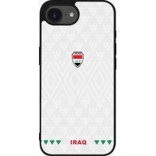 Coque iPhone 17e / 16e - Silicone rigide noir Maillot de football Irak 2026 personnalisable