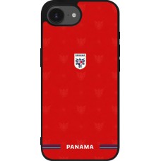 Coque iPhone 17e / 16e - Silicone rigide noir Maillot de football Panama 2026 personnalisable