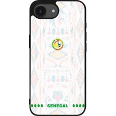 Coque iPhone 17e / 16e - Silicone rigide noir Maillot de football Sénégal 2026 personnalisable