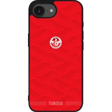 Coque iPhone 17e / 16e - Silicone rigide noir Maillot de football Tunisie 2026 personnalisable