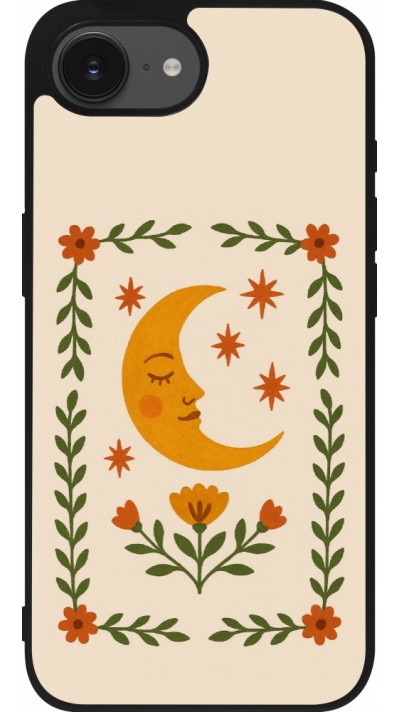 Coque iPhone 17e / 16e - Silicone rigide noir Half moon stamp 2026