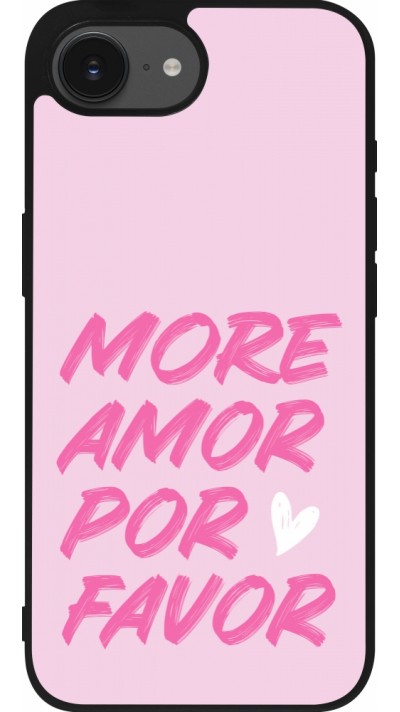 iPhone 16e Case Hülle - Silikon schwarz More amor porfavor iPhone 16e Case Hülle - Silikon schwarz More amor porfavor