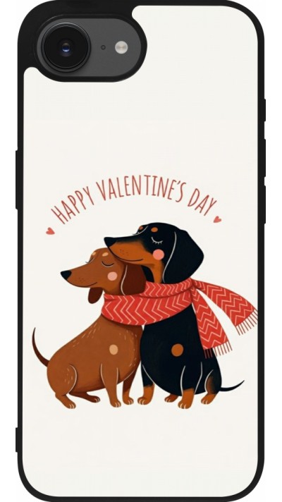 Coque iPhone 16e - Silicone rigide noir Saint Valentines Day 26 Happy Valentine
