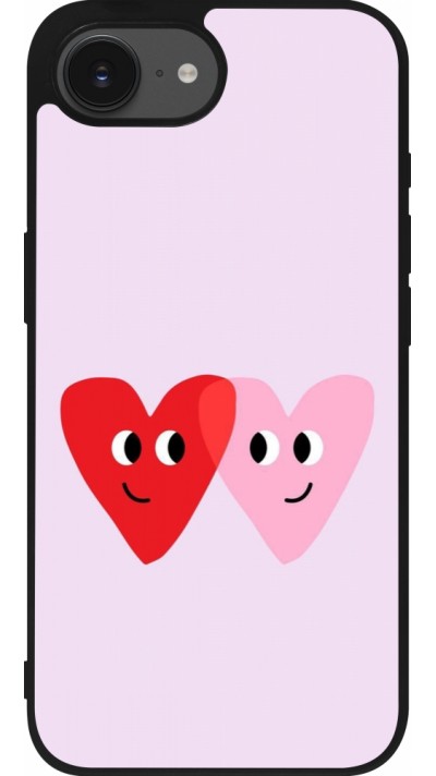 Coque iPhone 16e - Silicone rigide noir Saint Valentines Day 26 Heart
