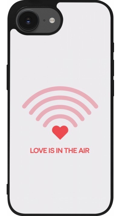 Coque iPhone 16e - Silicone rigide noir Saint Valentines Day 26 Love is in the air