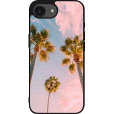 Coque iPhone 17e / 16e - Silicone rigide noir Summer 2025 Palmiers