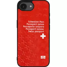 Coque iPhone 16e - Silicone rigide noir Swiss Passport