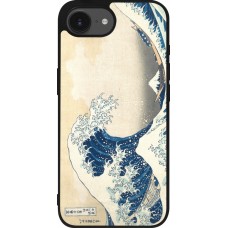 Coque iPhone 17e / 16e - Silicone rigide noir Tableau art - La Grande Vague de Kanagawa - Hokusai