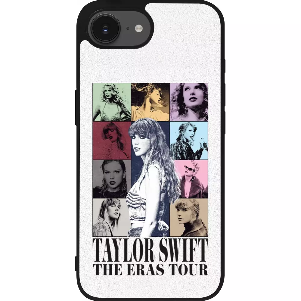 Coque iPhone 16e - Silicone rigide noir Taylor Swift The Eras Tour
