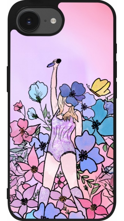 Coque iPhone 16e - Silicone rigide noir Taylor Swift Sketch - Pink