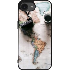 Coque iPhone 17e / 16e - Silicone rigide noir Travel 01