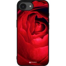 Coque iPhone 17e / 16e - Silicone rigide noir Valentine 2022 Rose