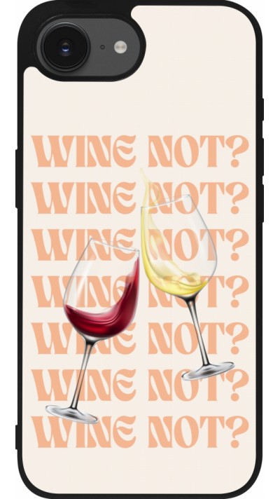 Coque iPhone 16e - Silicone rigide noir Wine not