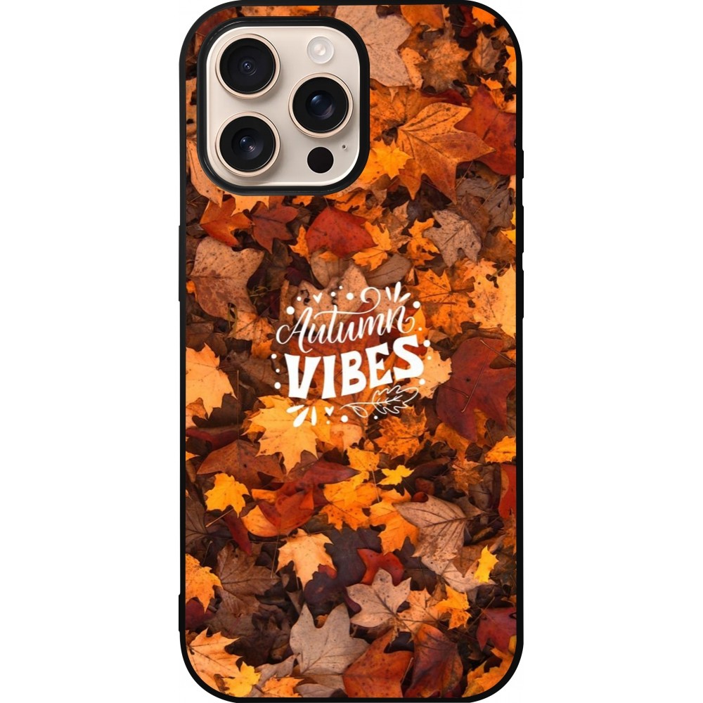 Coque iPhone 16 Pro Max - Silicone rigide noir Autumn 25 Autumn vibes