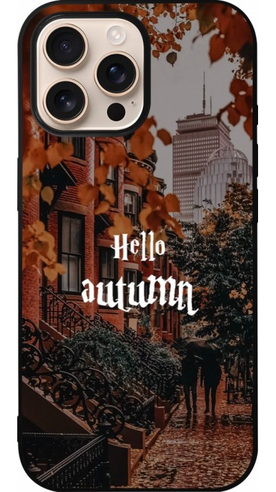 Coque iPhone 16 Pro Max - Silicone rigide noir Autumn 25 Hello autumn