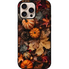 Coque iPhone 16 Pro Max - Silicone rigide noir Autumn 25 Pumpkin
