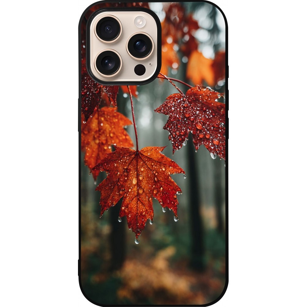 Coque iPhone 16 Pro Max - Silicone rigide noir Autumn 25 Rain