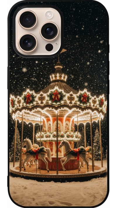 iPhone 16 Pro Max Case Hülle - Silikon schwarz Christmas 25 Carousel